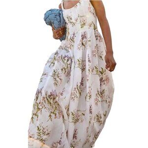 Brock Collection X H&M Midi Dress XXL Floral Print Lyocell Linen Blend Romantic